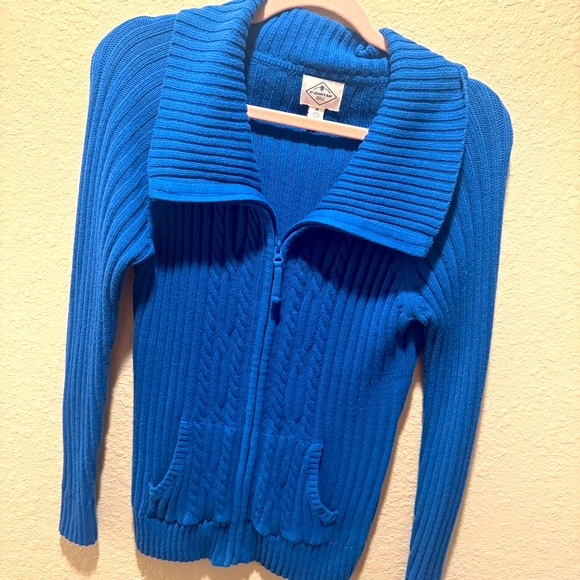 St. John’s Bay side M Roy Blue Hoodie Sweater - Picture 2 of 5